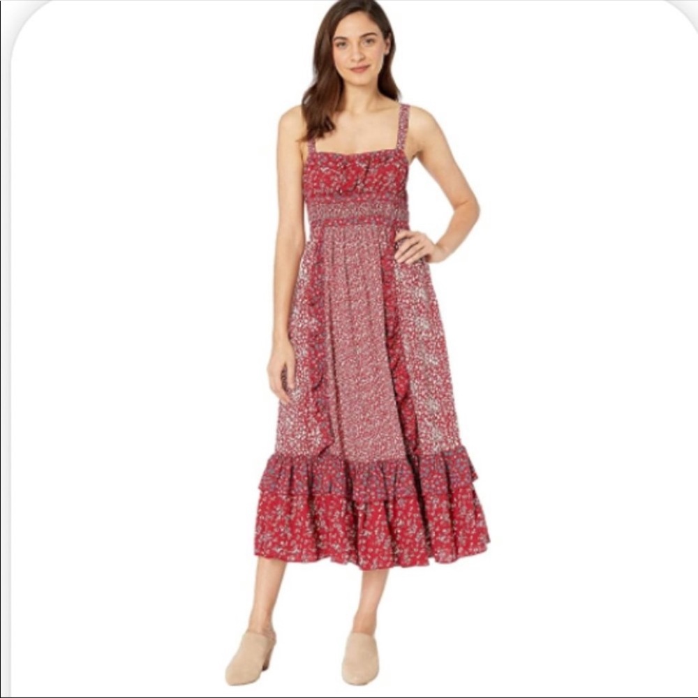 Free People Yesica Floral Maxi Prairie Dress‎ Size 4